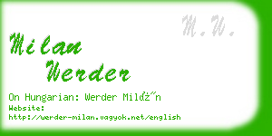 milan werder business card